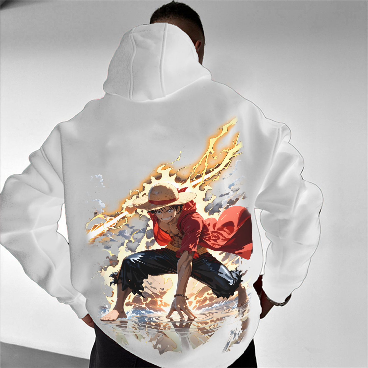 | Unisex Oversized Anime Print Hoodie