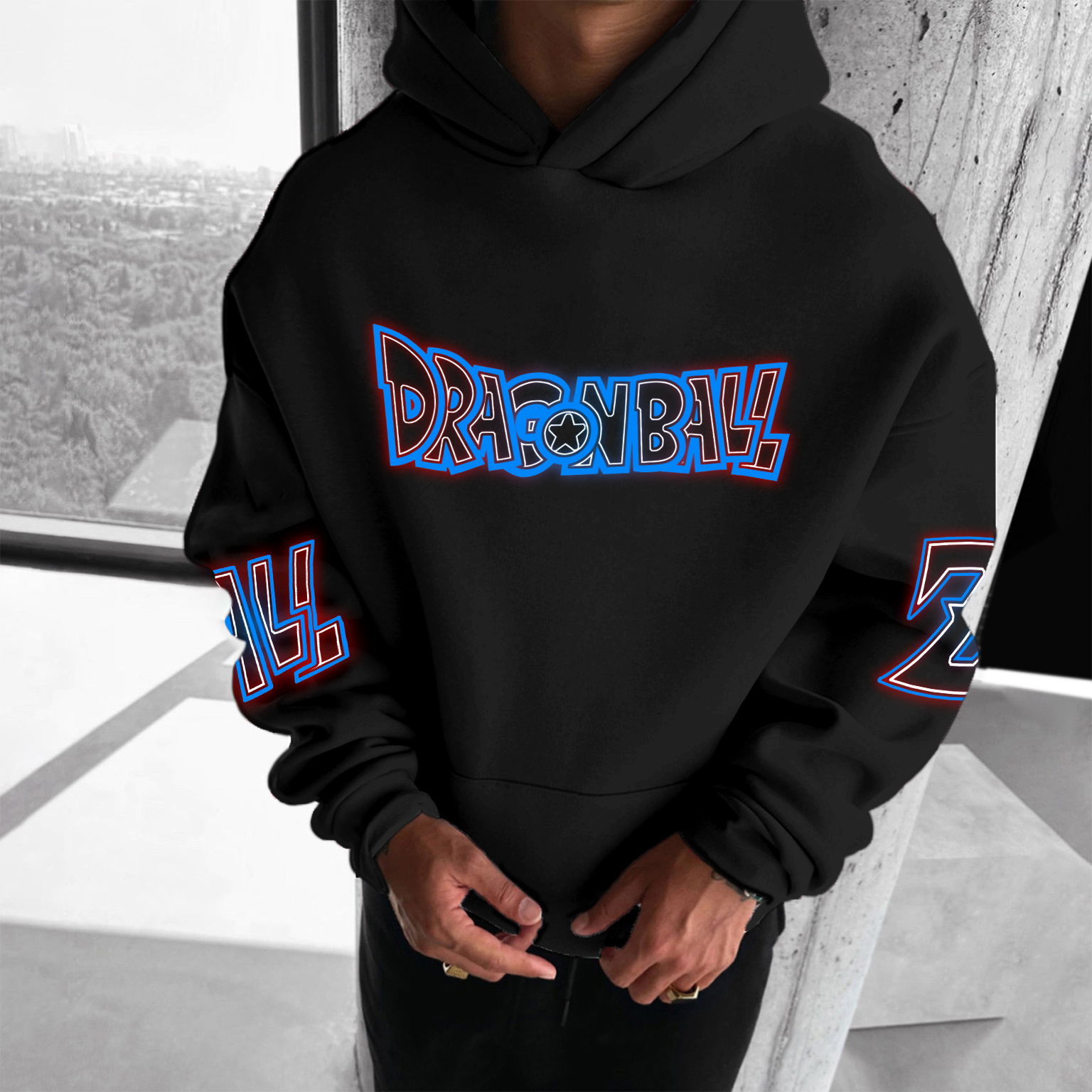 Unisex Anime Print Casual Oversized Hoodie