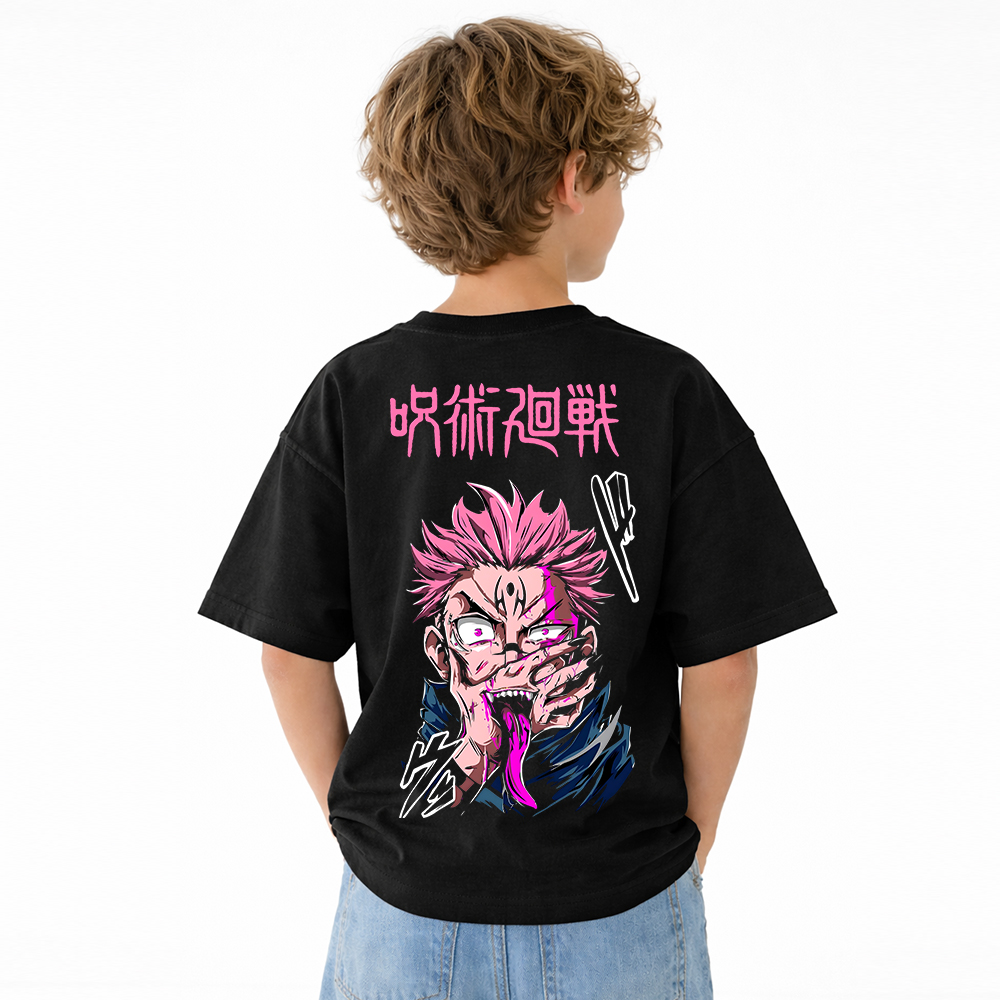 Jujutsu Kaisen Anime Graphic T-Shirt for Kids Cartoon Print Cotton Tee