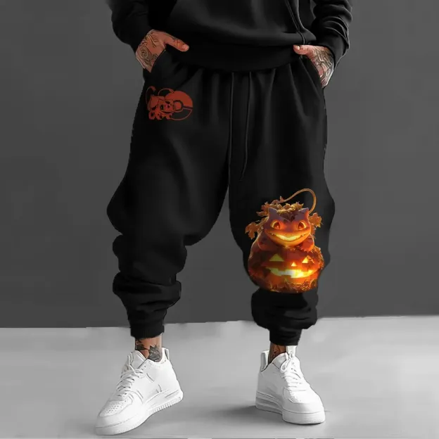 Pokémon Unisex Anime Pattern Halloween Bulbasaur Pants