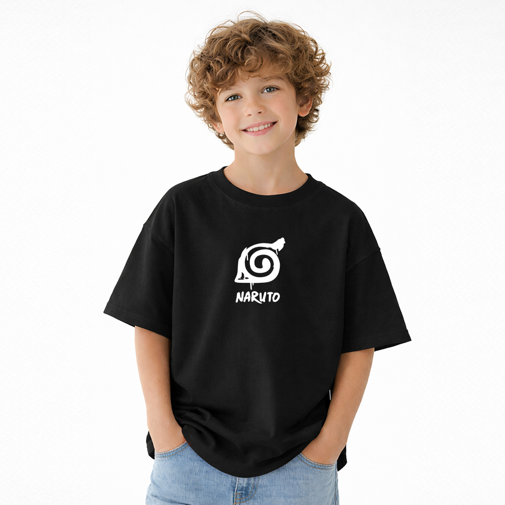 Naruto Anime Graphic T-Shirt for Kids Cartoon Print Cotton Tee