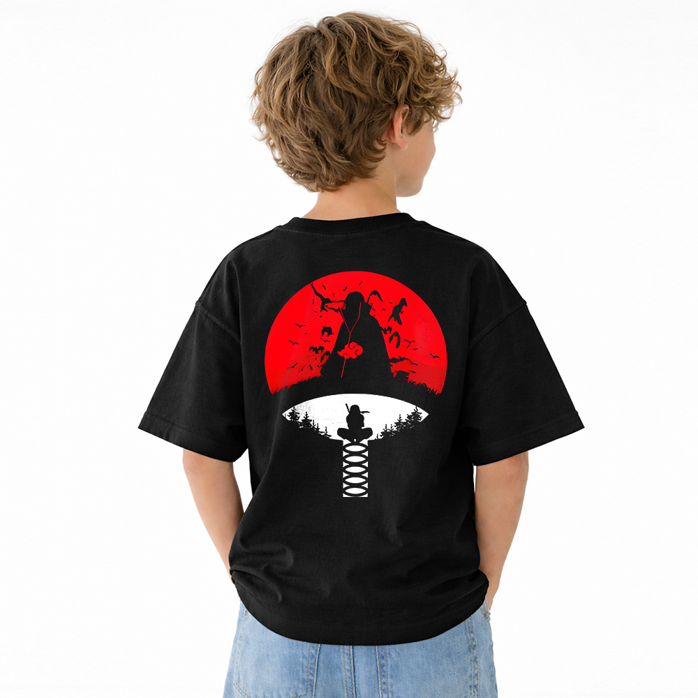 Naruto Anime Graphic T-Shirt for Kids Cartoon Print Cotton Tee