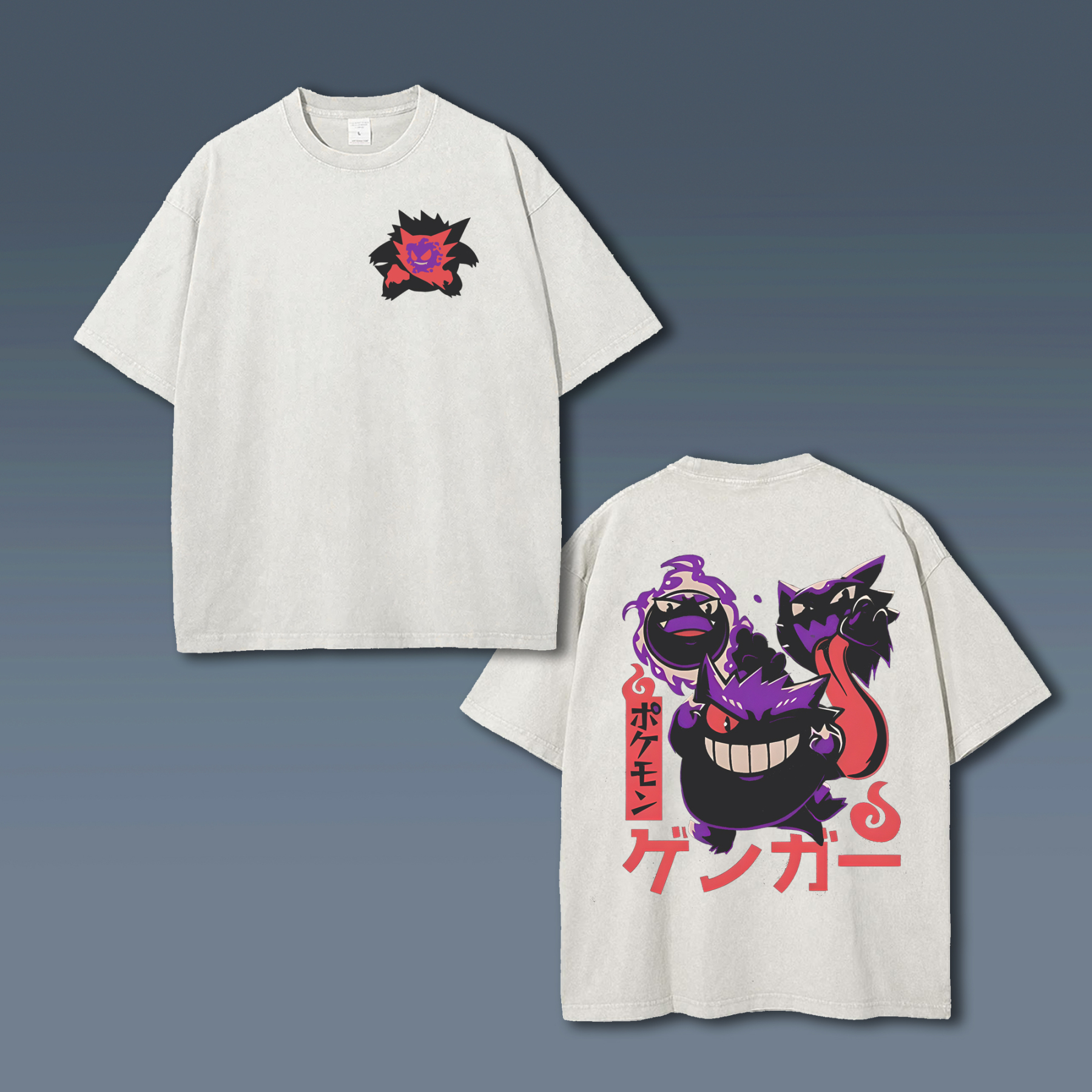 Unisex Anime Style Vintage Washed T-Shirt