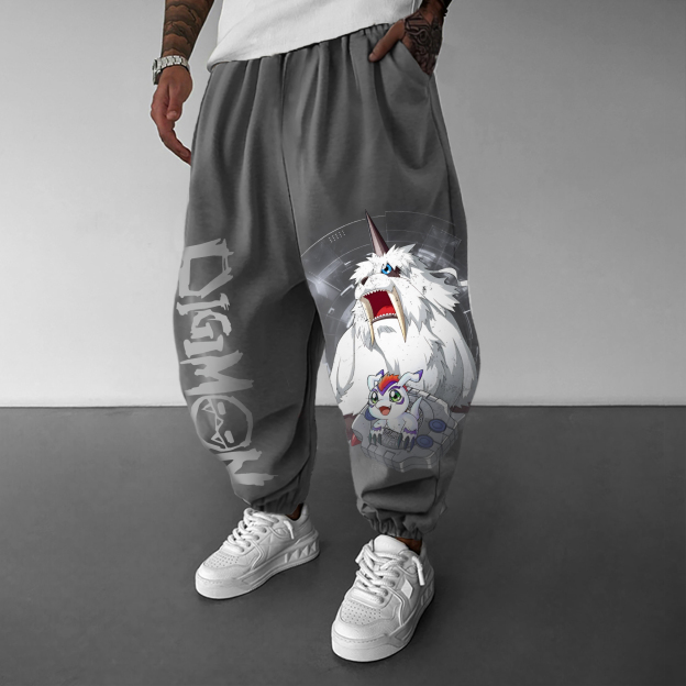 Unisex  “Digimon”  Anime Style Retro Pants-comicclothing