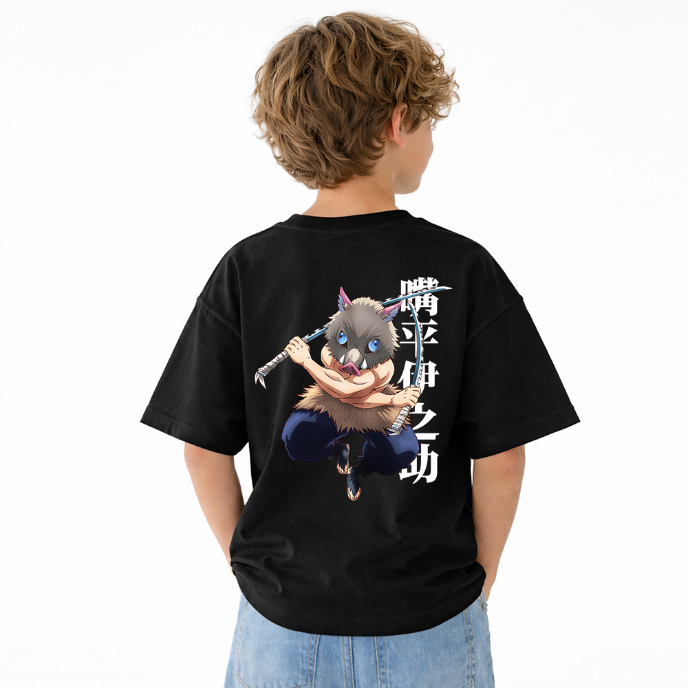 Demon Slayer Anime Graphic T-Shirt for Kids Cartoon Print Cotton Tee
