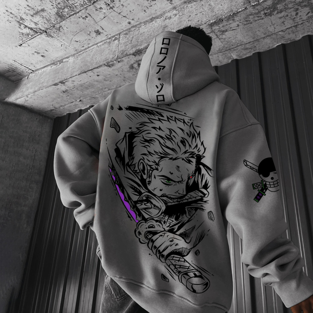 Unisex Oversized Anime Print Hoodie-Anime x kingdom