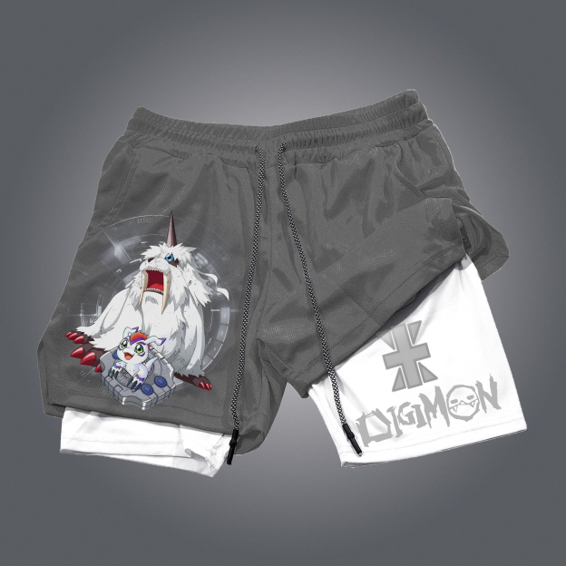Unisex "Digimon" Anime Style Retro Shorts-comicclothing