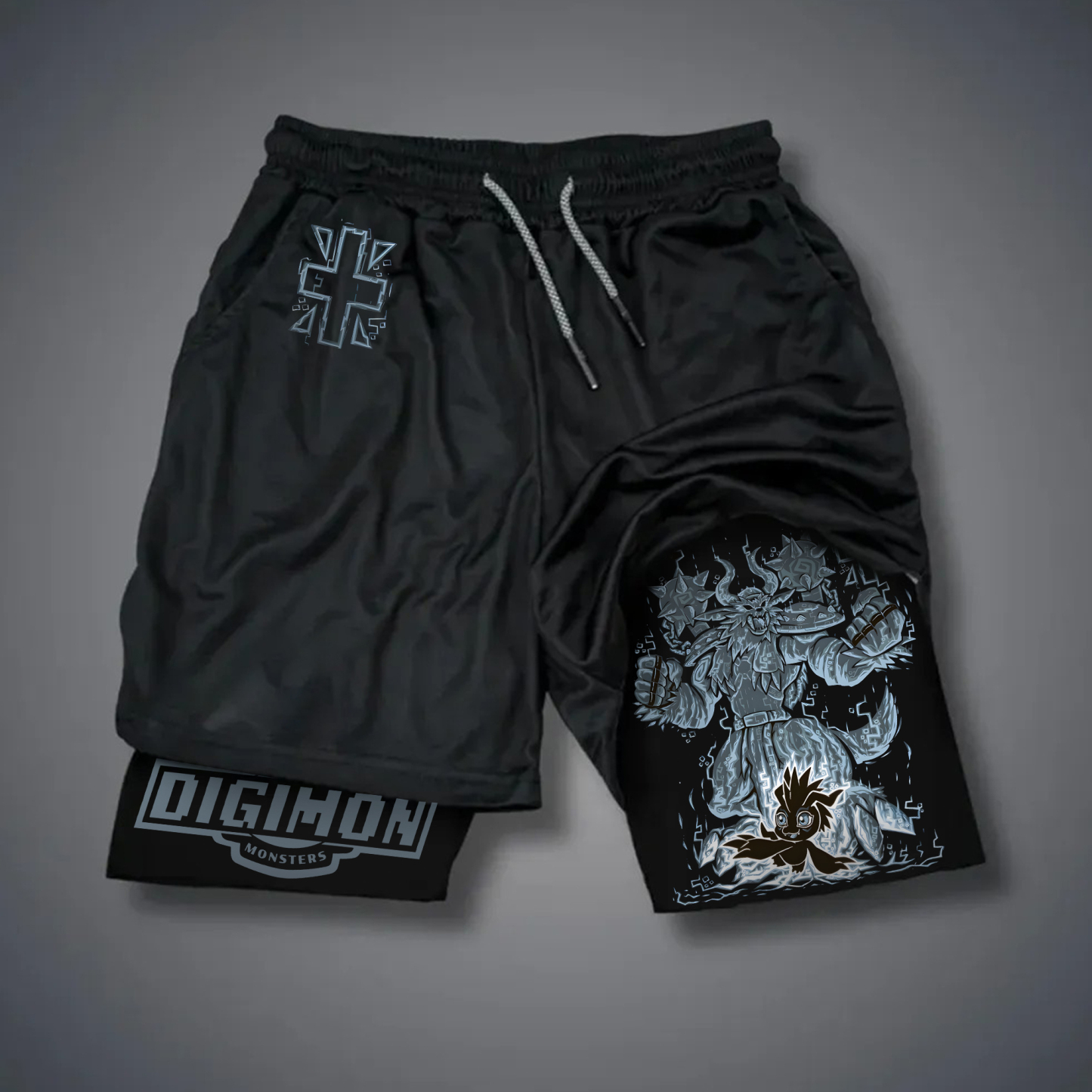 Unisex "Digimon" Anime Style Retro Shorts-comicclothing