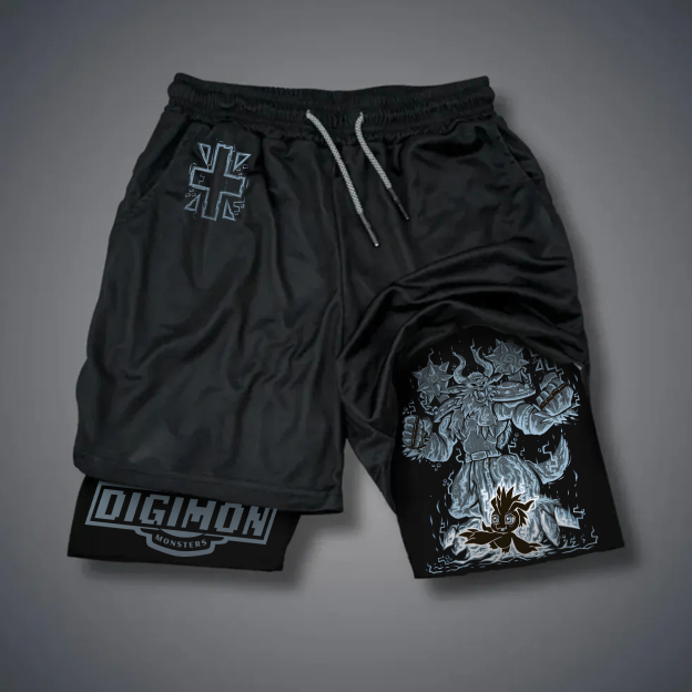 Unisex "Digimon" Anime Style Retro Shorts-comicclothing
