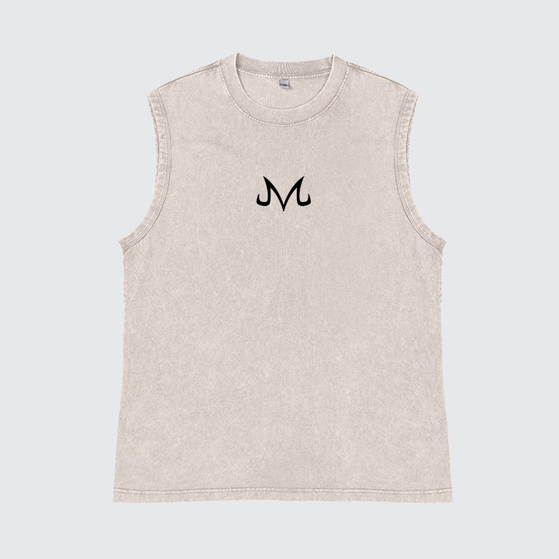 Casual Batik Washed Dragon Ball Anime Buu Simple Printed Tank Top