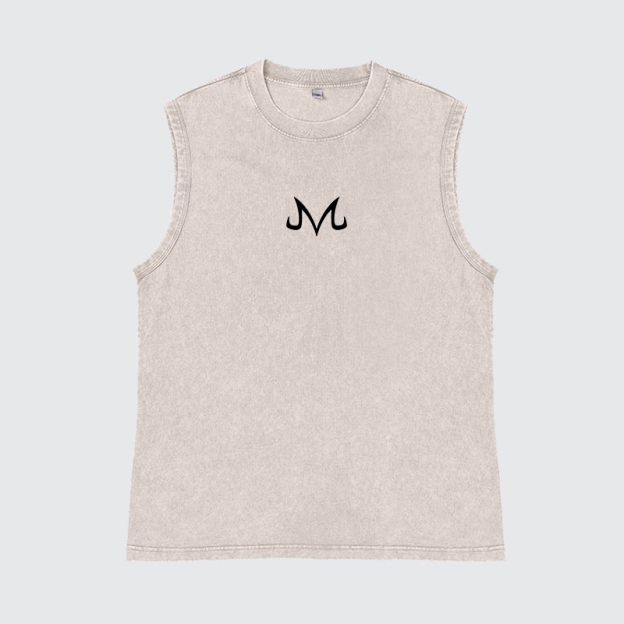 Casual Batik Washed Dragon Ball Anime Buu Simple Printed Tank Top