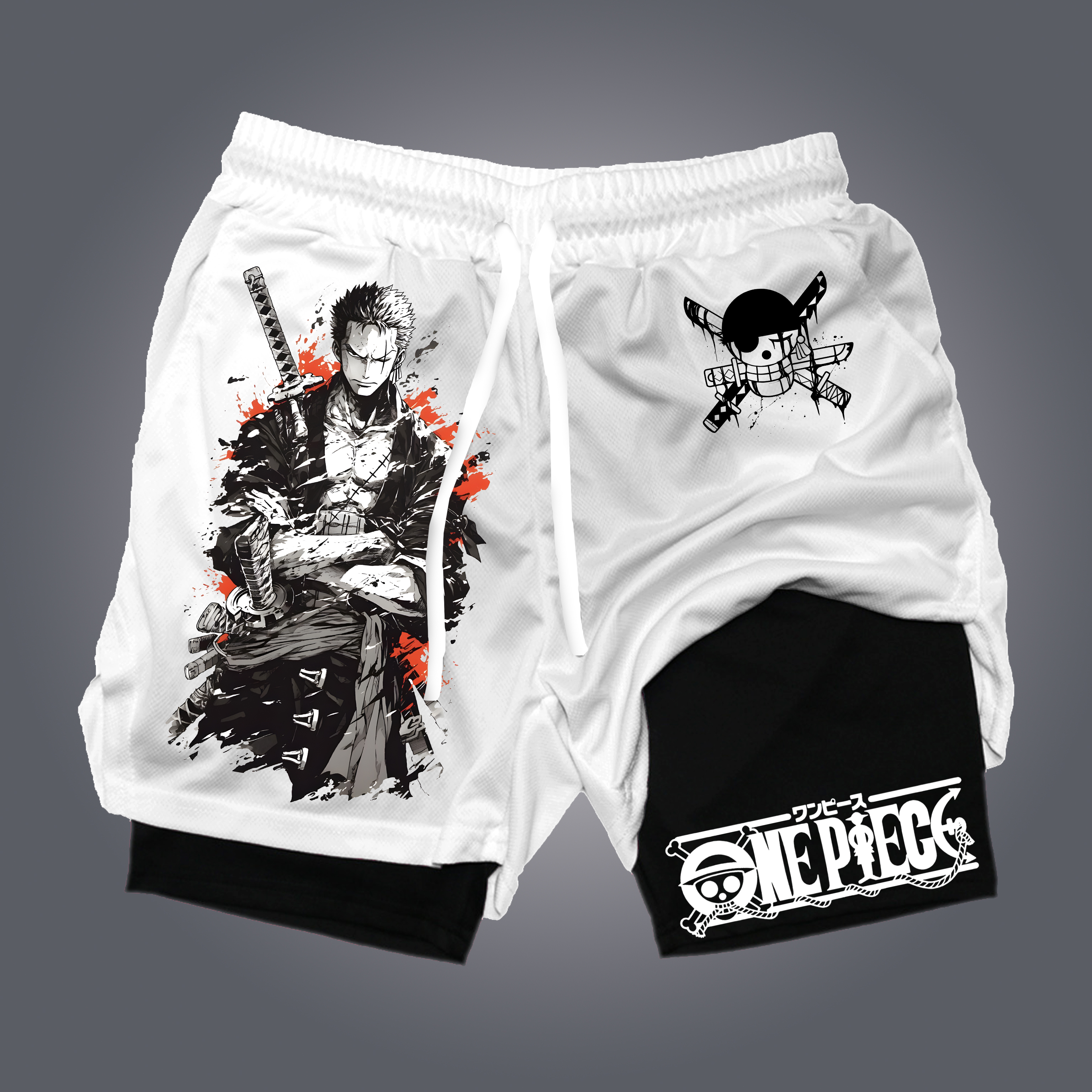 Unisex Anime Print Drawstring Dragon Ball Shorts-AnimeClothe