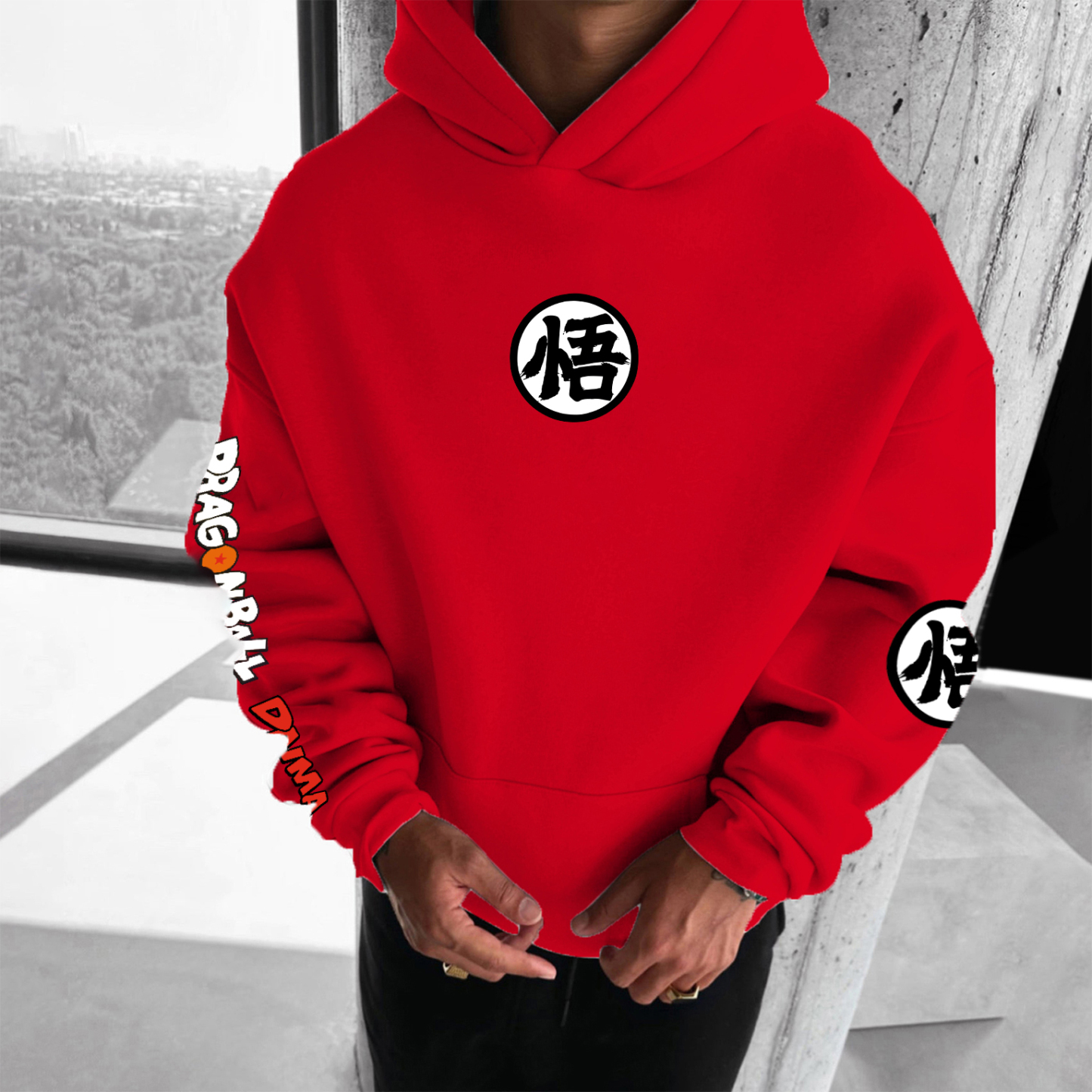 Unisex Anime Print Casual Oversized Hoodie
