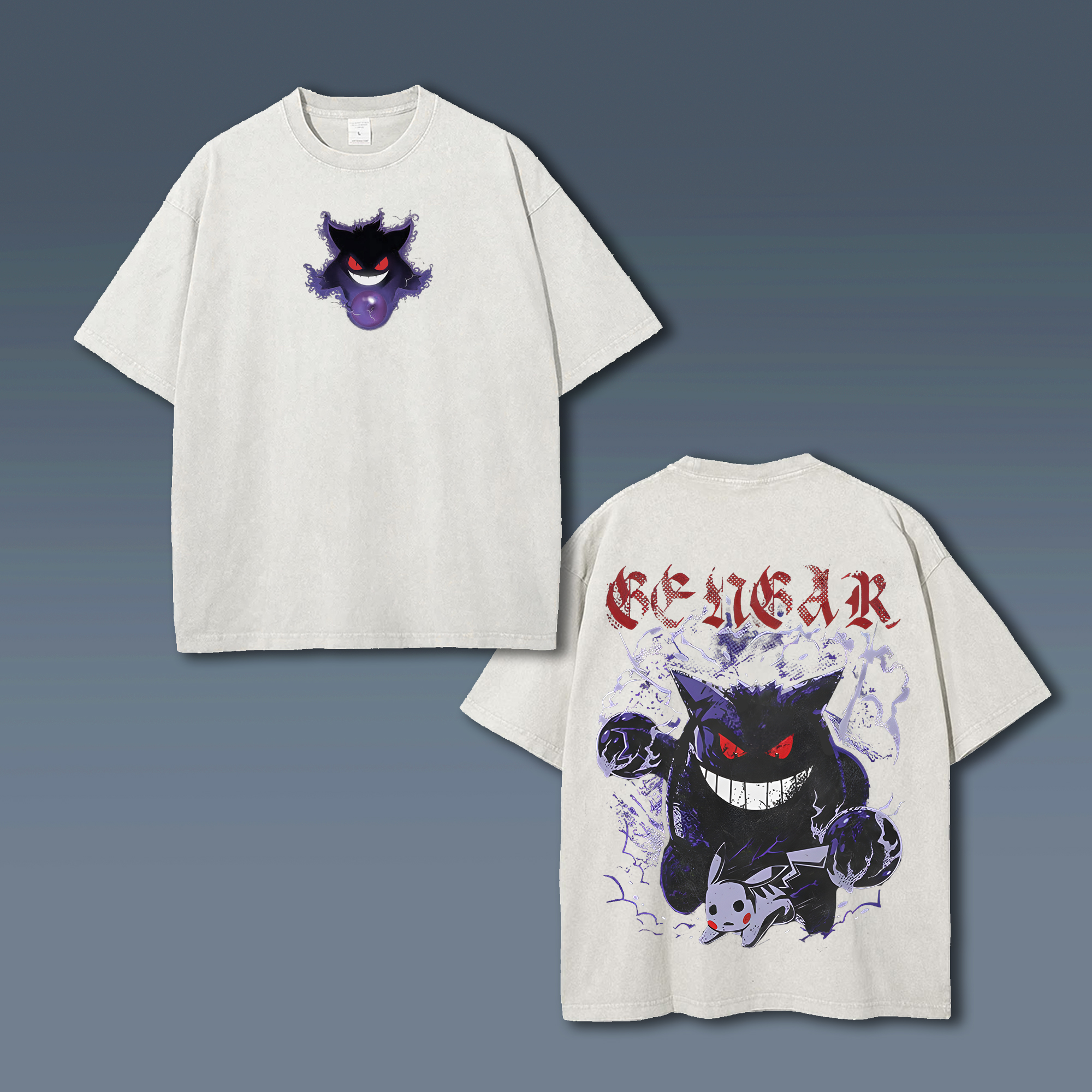 Unisex Anime Style Vintage Washed T-Shirt