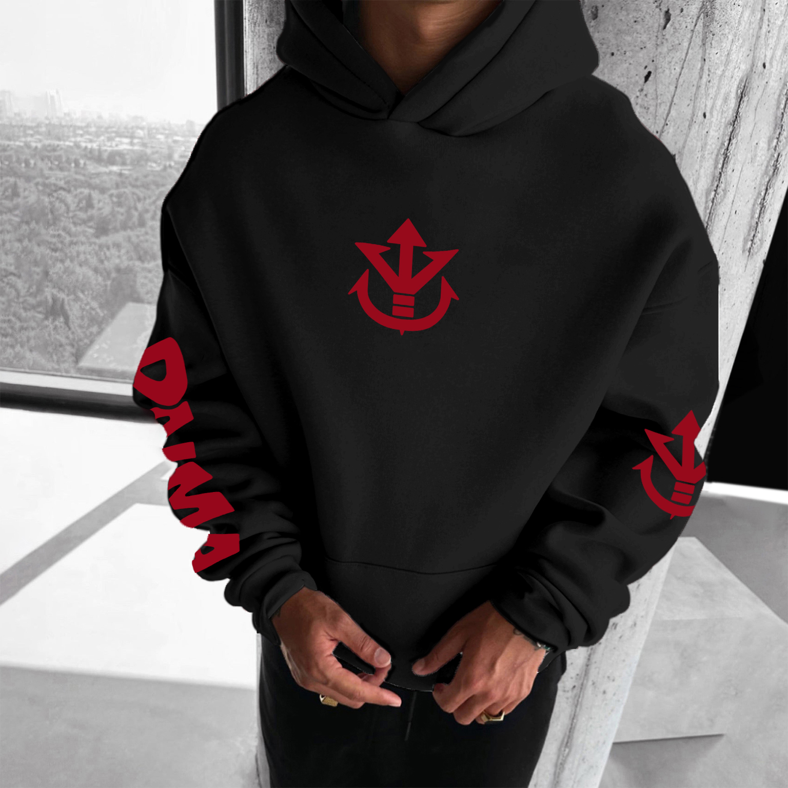 Unisex Anime Print Casual Oversized Hoodie