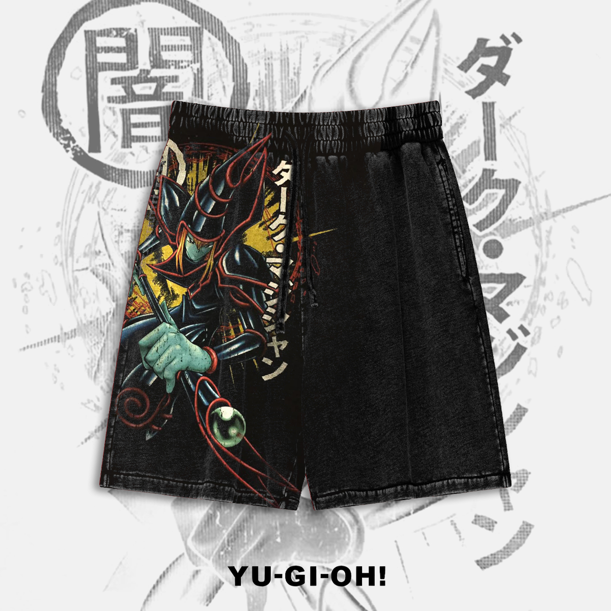 Unisex "Yu-Gi-Oh!" game and anime pattern printed shorts