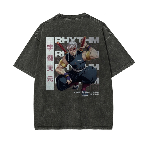 OG Tengen Uzui Vintage Oversized T-Shirt | Demon Slayer-comicclothing