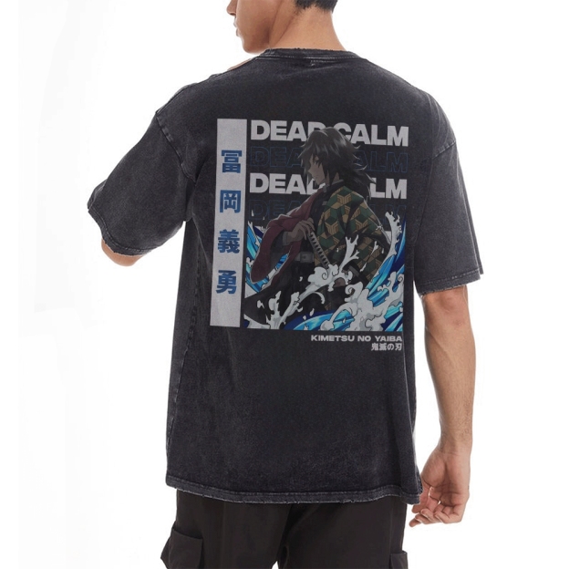 OG Giyu Tomioka Vintage Oversized T-Shirt | Demon Slayer-comicclothing