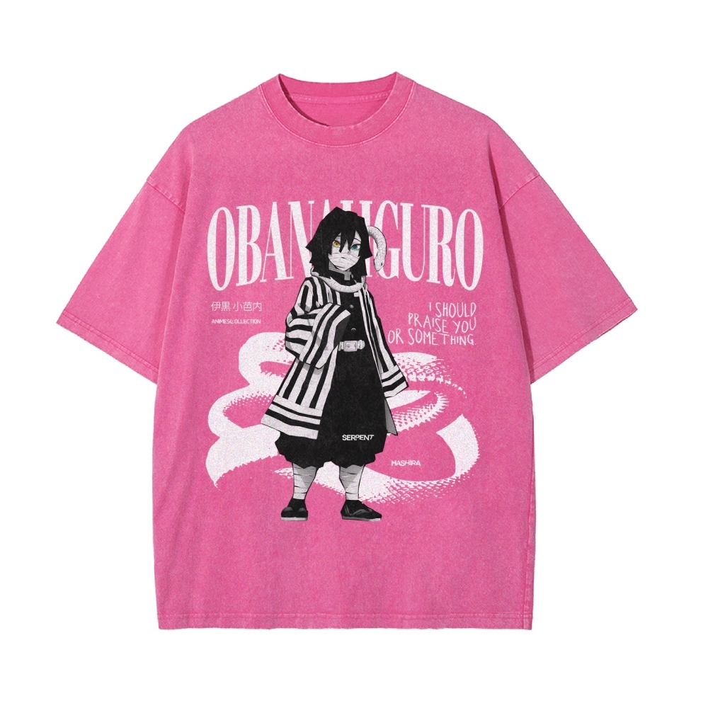 Obanai Iguro Vintage Oversized T-Shirt | Demon Slayer-comicclothing
