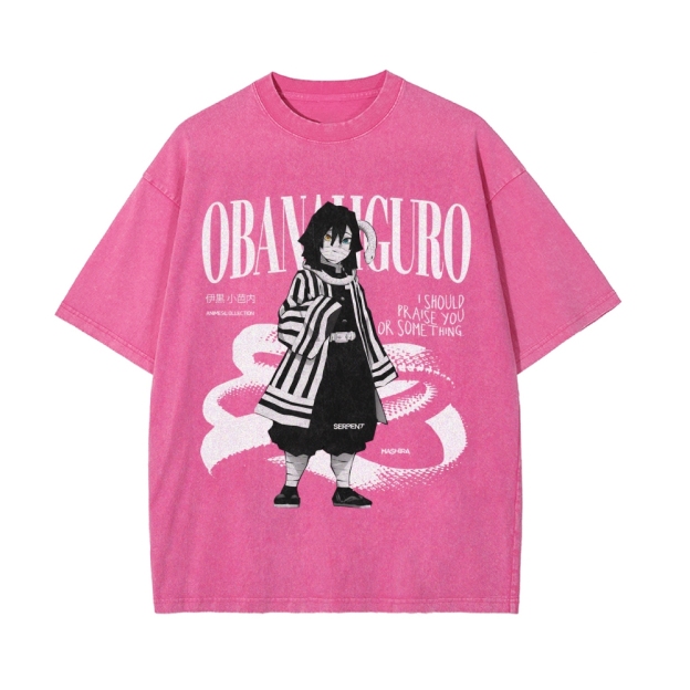 Obanai Iguro Vintage Oversized T-Shirt | Demon Slayer-comicclothing