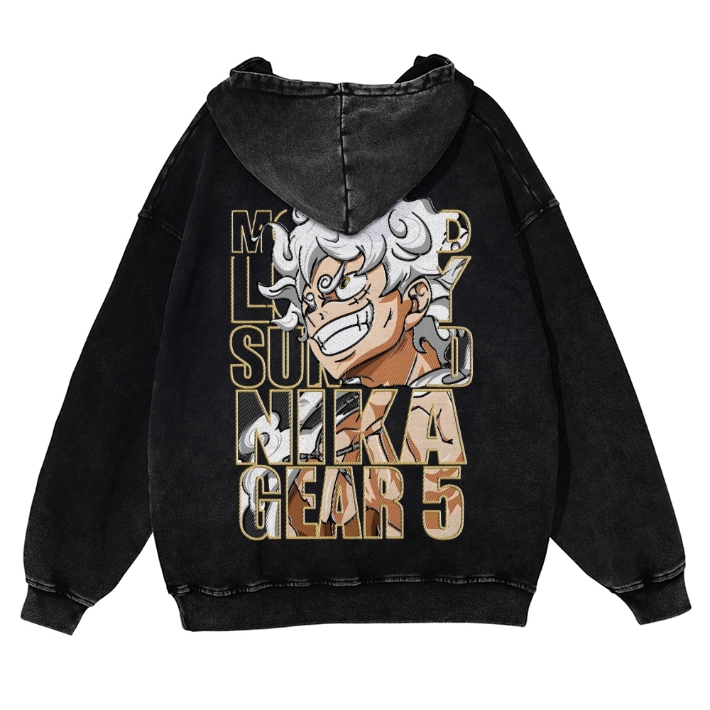 Vintage Washed Hoodie-Anime x kingdom