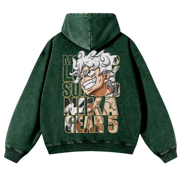 Vintage Washed Hoodie-Anime x kingdom