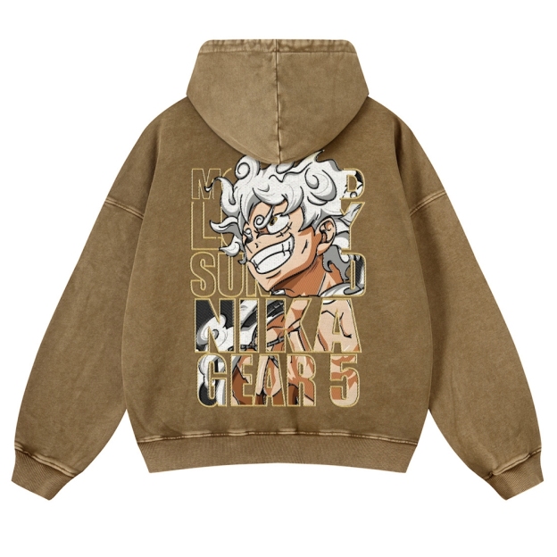 Vintage Washed Hoodie-Anime x kingdom