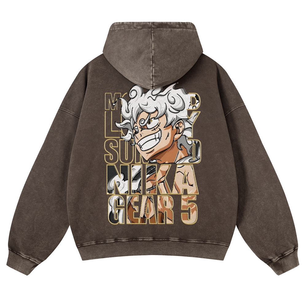 Vintage Washed Hoodie-Anime x kingdom