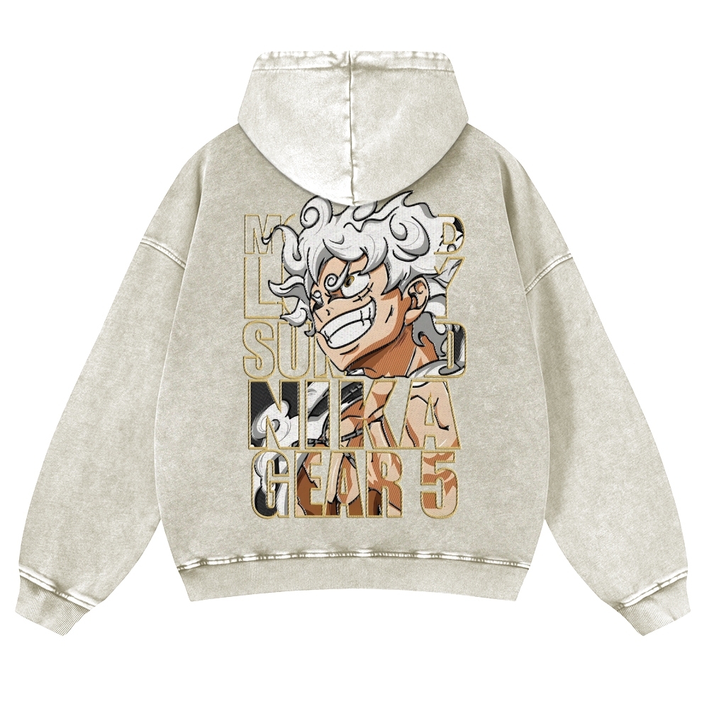 Vintage Washed Hoodie-Anime x kingdom