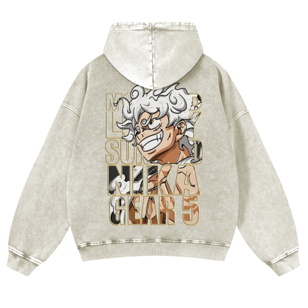 Vintage Washed Hoodie-Anime x kingdom