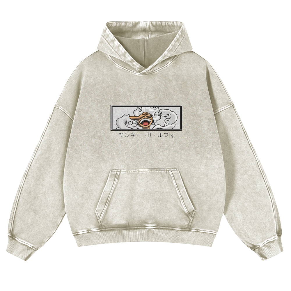 Vintage Washed Hoodie-Anime x kingdom