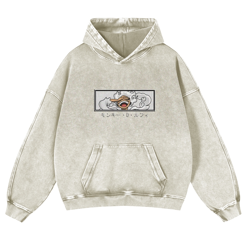 Vintage Washed Hoodie-Anime x kingdom