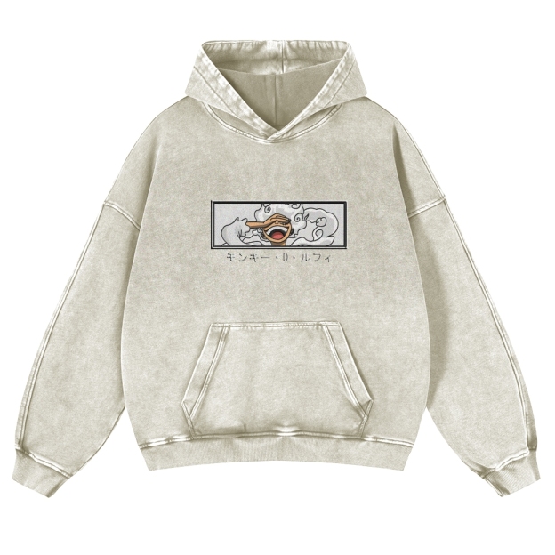 Vintage Washed Hoodie-Anime x kingdom