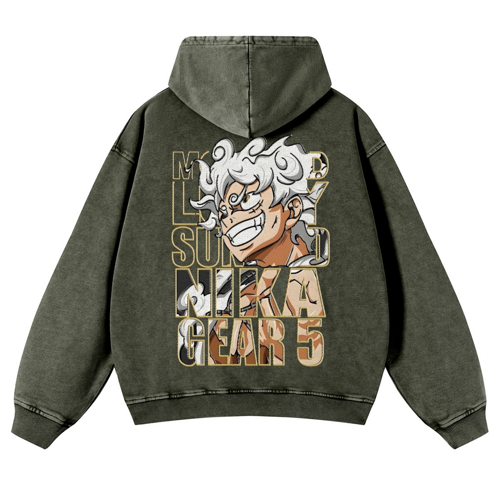 Vintage Washed Hoodie-Anime x kingdom