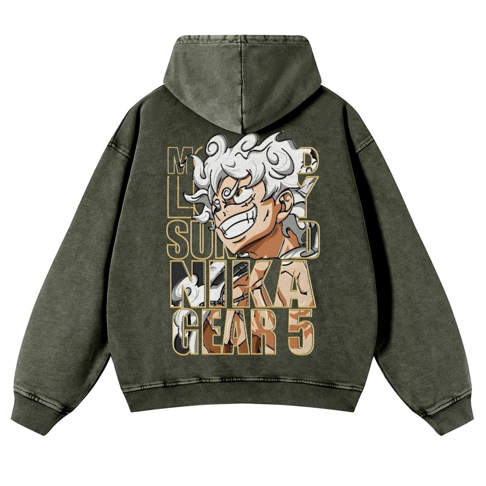 Vintage Washed Hoodie-Anime x kingdom