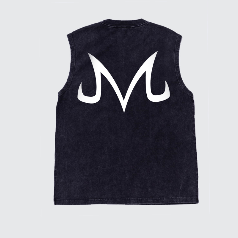 Casual Batik Washed Dragon Ball Anime Buu Simple Printed Tank Top