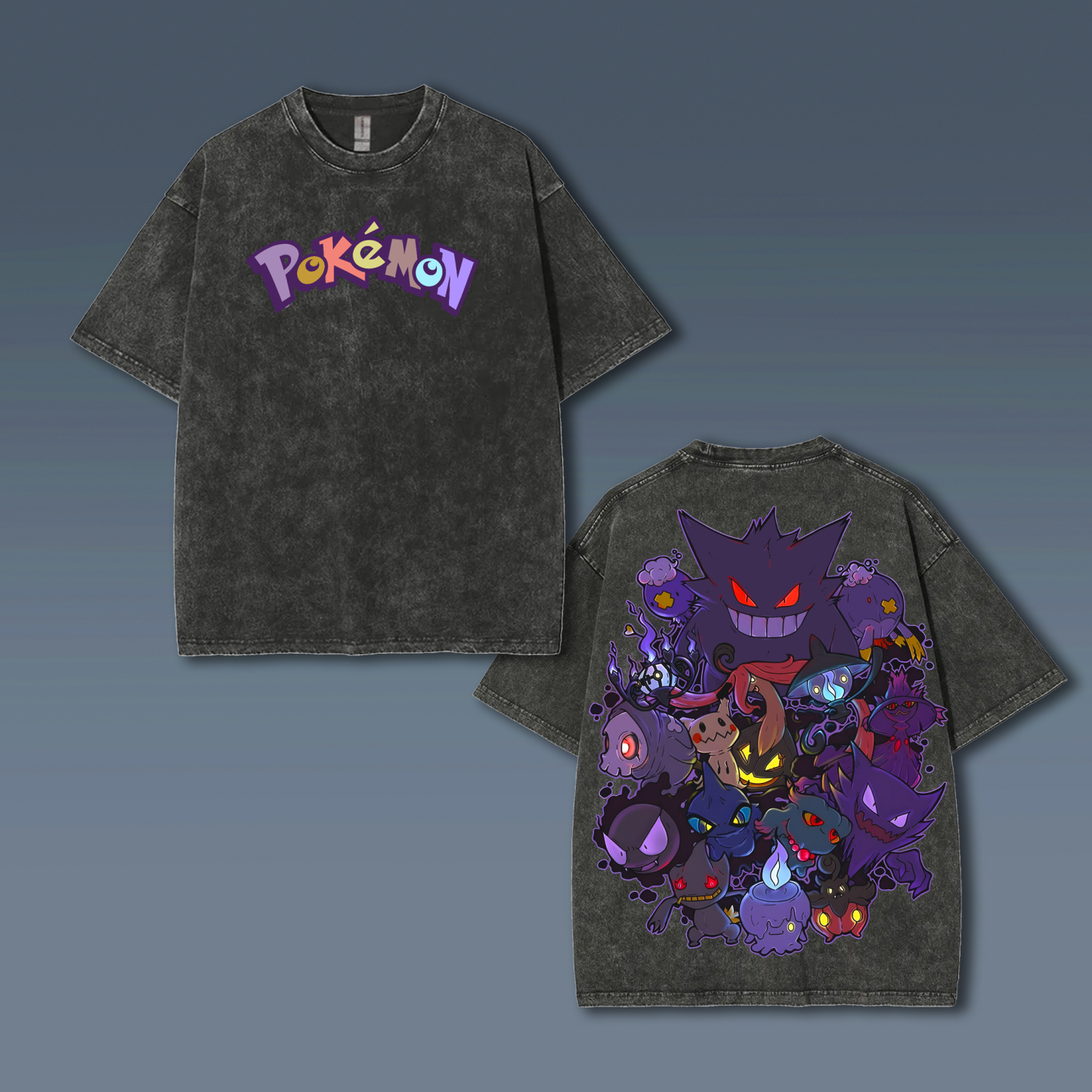 Unisex "Pokémon" Anime Style Vintage Washed T-Shirt