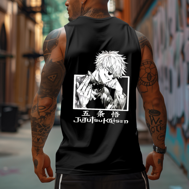 Men's Anime Personalized Popular Character Printed Fitness Tank Top-comicclothing