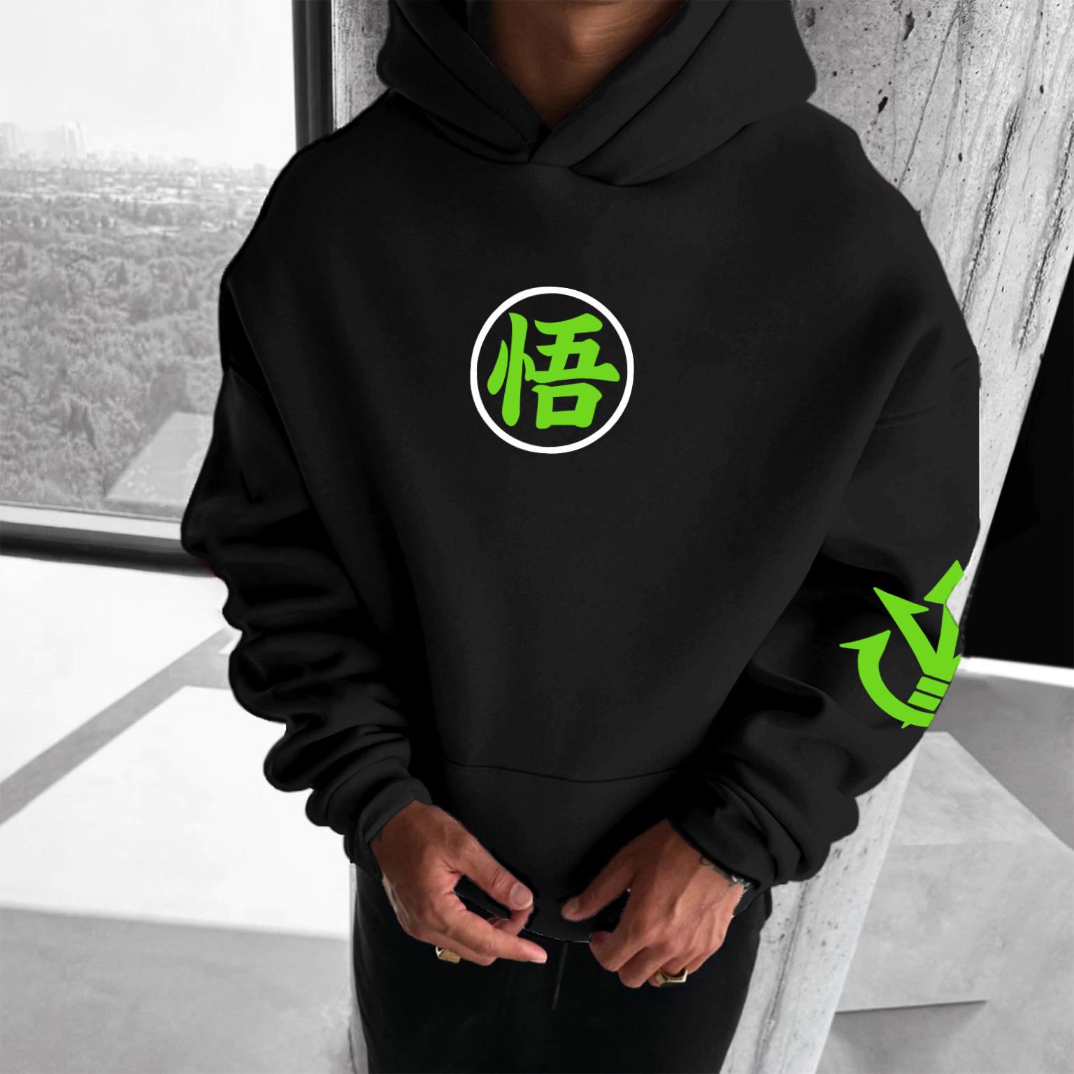 Unisex Anime Print Casual Oversized Hoodie