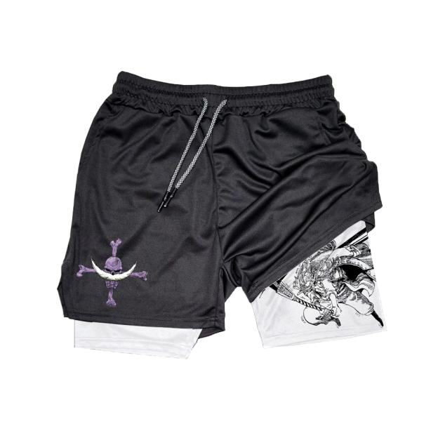 White Beard Anime Gym Performance Shorts-comicclothing