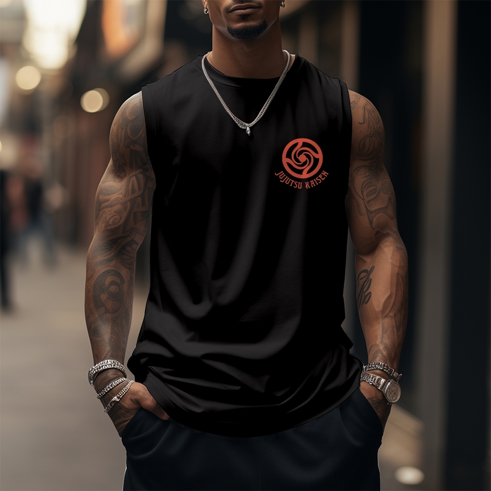 Oversized Anime Print Gym Tank Top-comicclothing