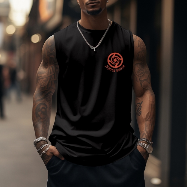 Oversized Anime Print Gym Tank Top-comicclothing