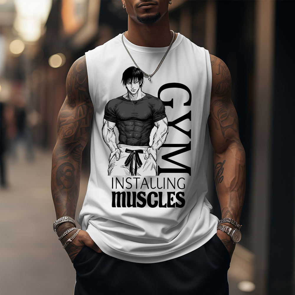 Men's Anime Print Ultimate Gym Tank Top-comicclothing