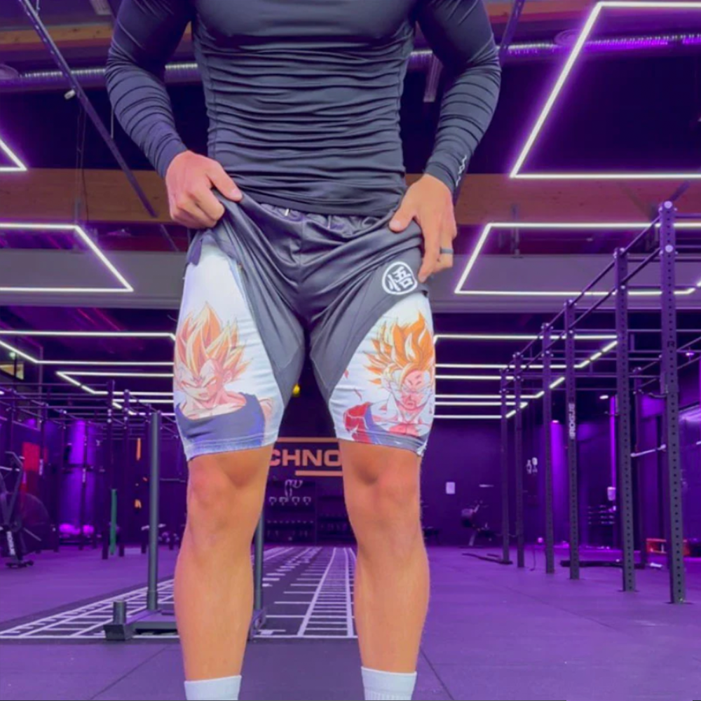 Casual Anime Print Gym Shorts