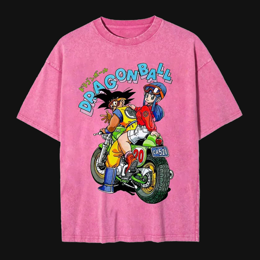 Unisex Anime Graphic Streetwear Vintage Washed T-shirt