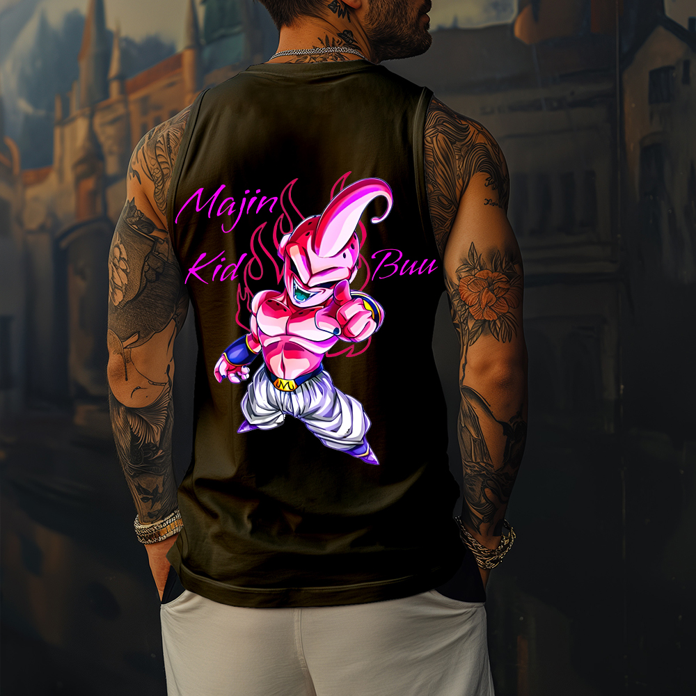 Unisex Dragon Ball Anime Rage BUU Printed Fitness Tank Top