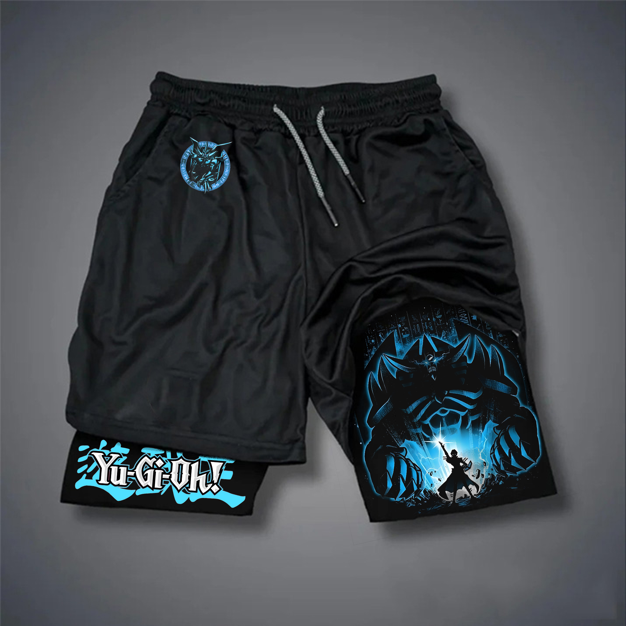 Unisex "Yu-Gi-Oh!"  anime pattern printed shorts
