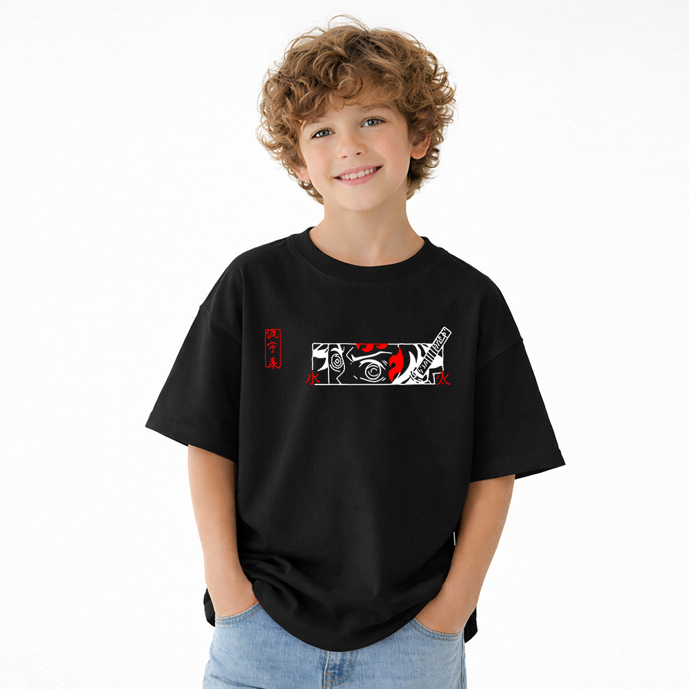 Demon Slayer Anime Graphic T-Shirt for Kids Cartoon Print Cotton Tee