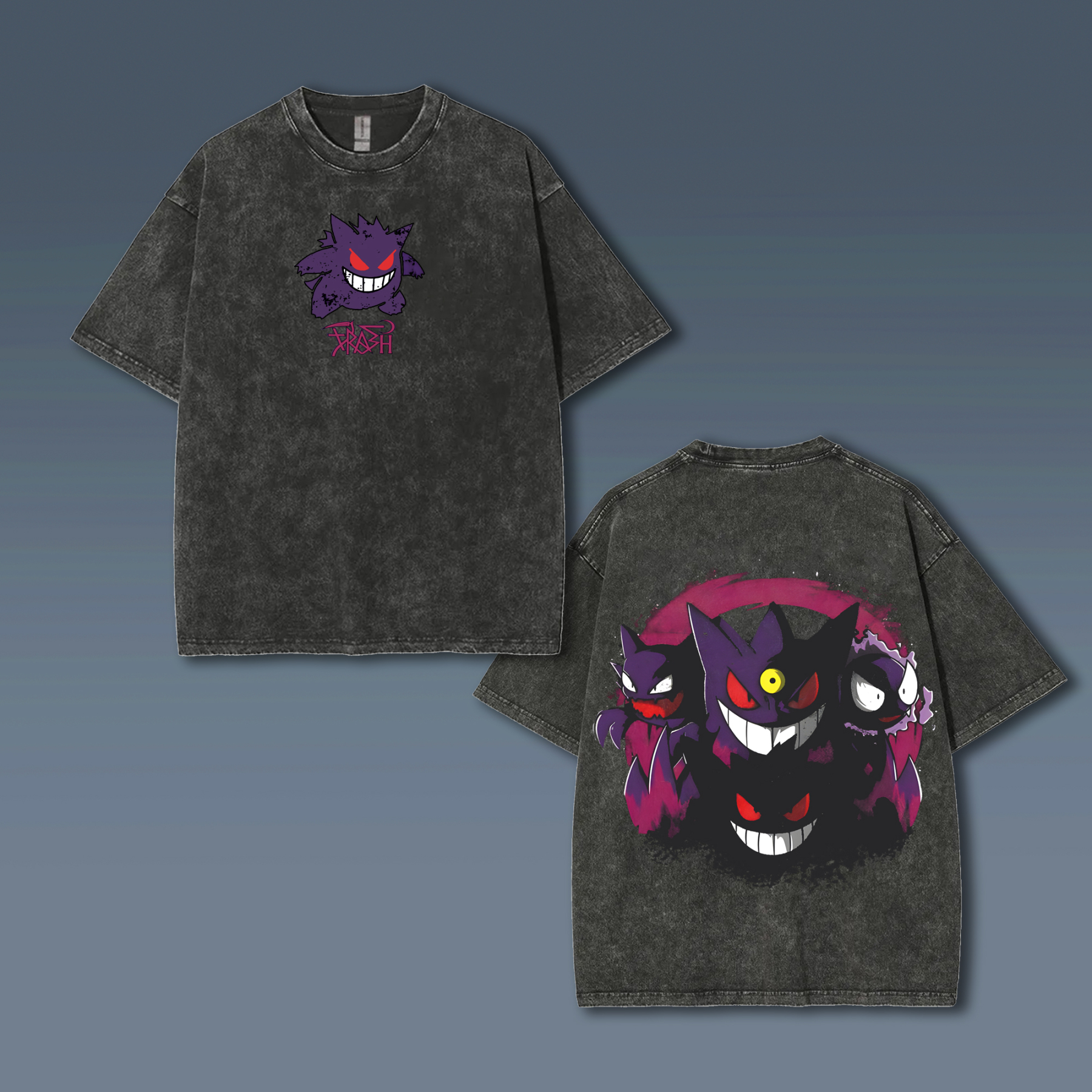 Unisex "Pokémon" Anime Style Vintage Washed T-Shirt