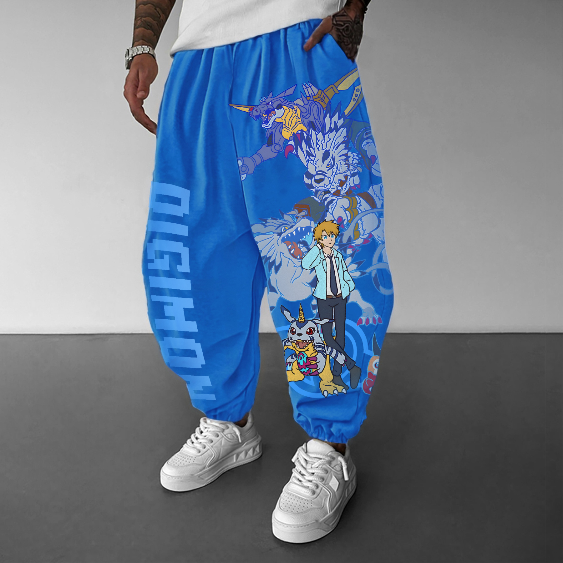 Unisex  “Digimon”  Anime Style Retro Pants-comicclothing